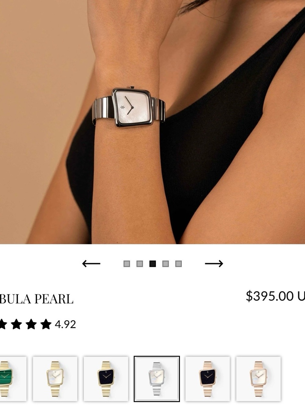 VANNA Bulova Square Watch - NEBULA PEARL